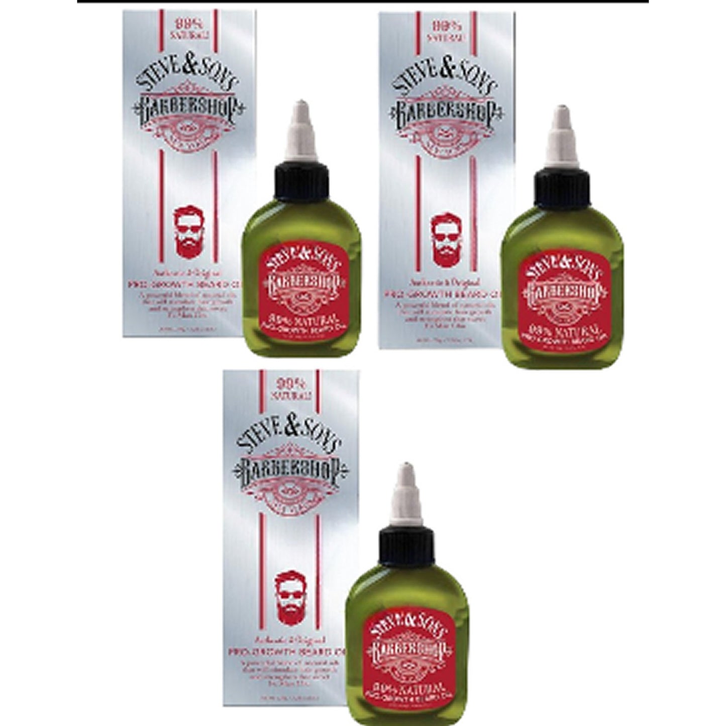 Case of 12 - Steve & Sons Barbershop Pro-Growth Beard Oil 2.5 oz. Bottles