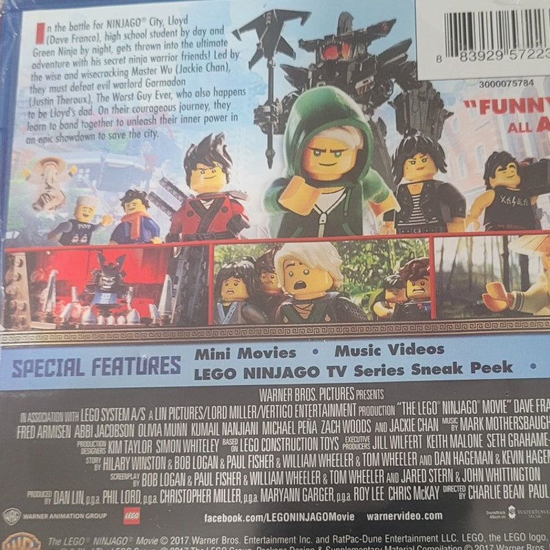 Lego Ninjago Blu-ray Animated Action Adventure Family Movie Warner Bros 2017