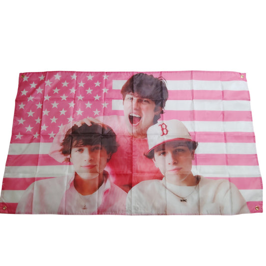 Sturniolo Triplets American Flag Tapestry Banner – 3x5 ft Novelty Wall Decor with Brass Grommets