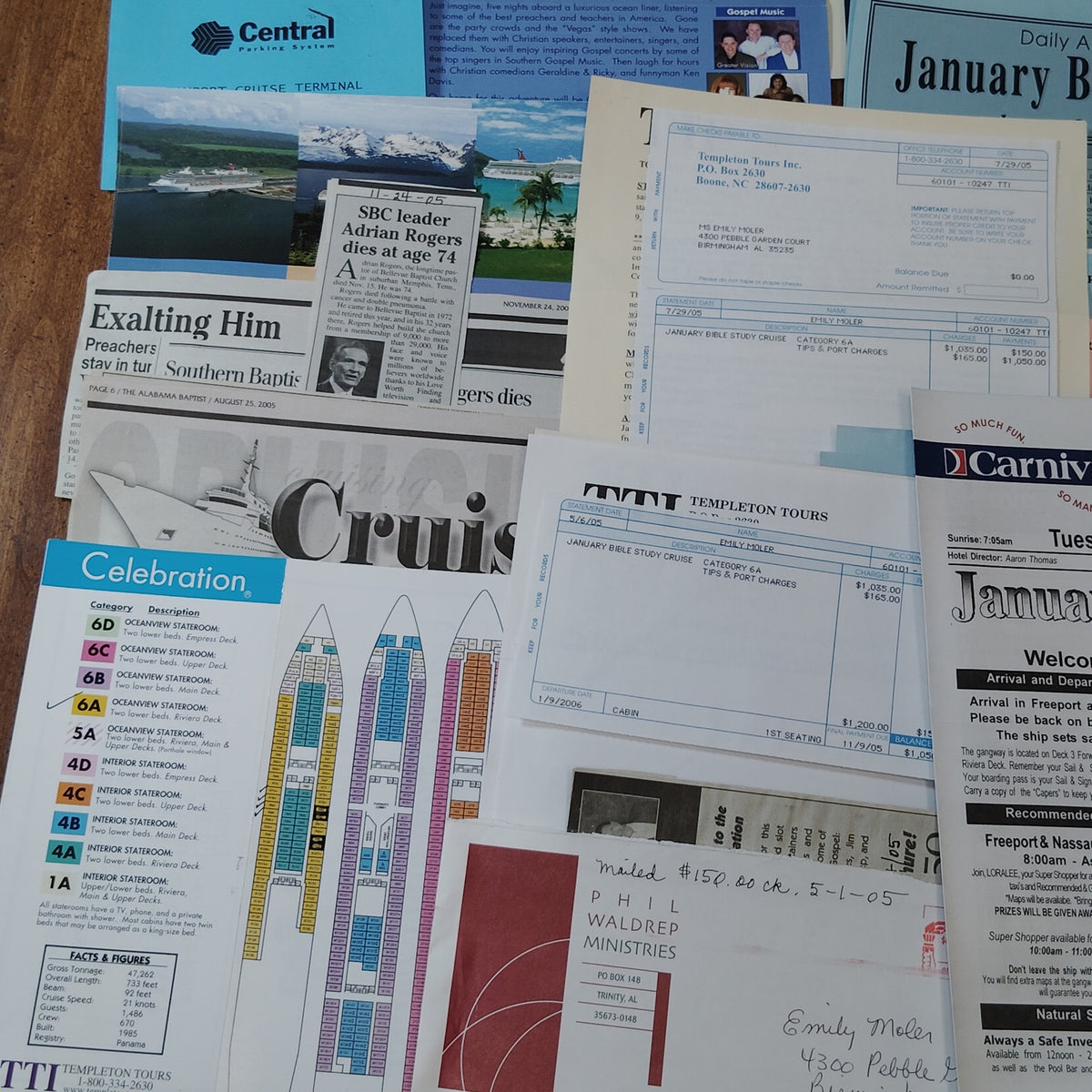 Christian Cruise 2006 Ephemera Collection - Carnival Cruise Line Memorabilia