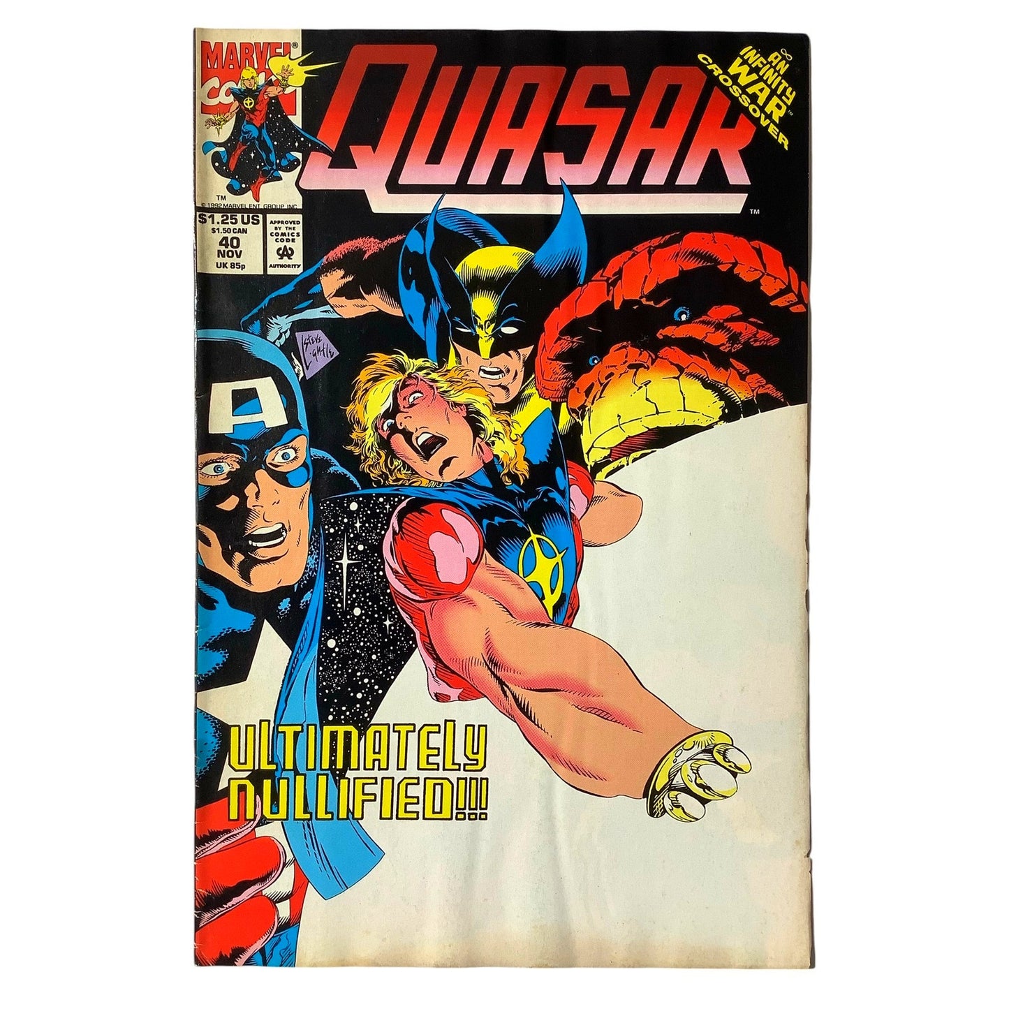 Marvel's Quasar #40, Ultimately Nullified!!! November 1992, VF+ 8.5
