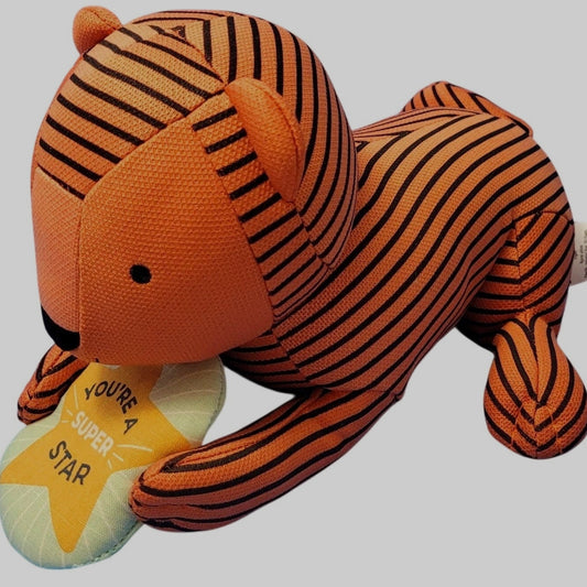 Pillowfort Mini Kids’ Plush Milestone Tiger – You’re a Super Star - 10 x 6 in.