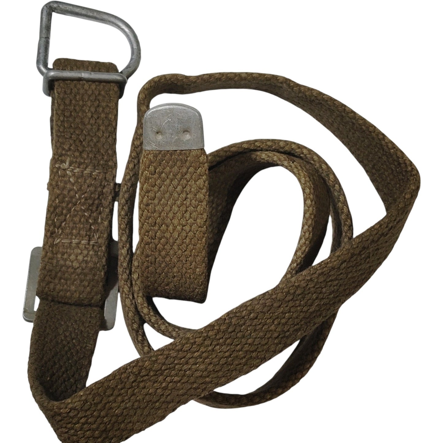 Vintage Cotton ODG Strap – 36" x 3-1/4", D-Ring & Metal End, Military Surplus