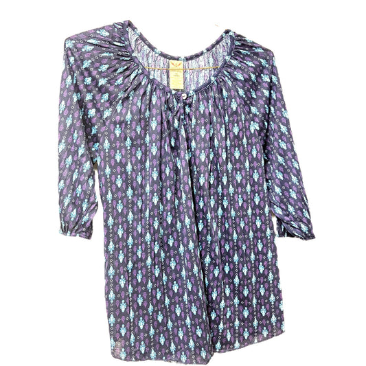 Faded Glory Women's Plus Size 1X Aztec Print 3/4 Sleeve Polyester Blouse