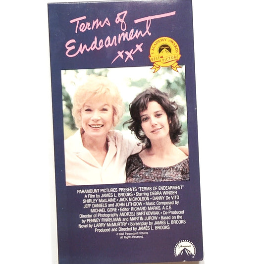 Terms of Endearment VHS 1983 Shirley MacLaine Classic Drama Vintage Movie Tape