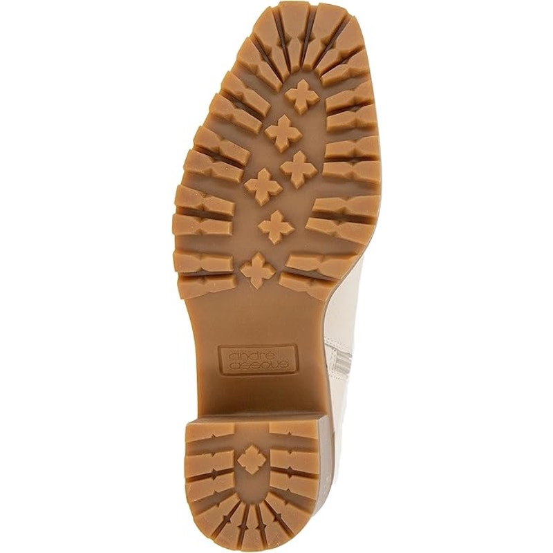 André Assous Milana Bootie, Linen, Womens 5.5, Fold-Down Shearling Lined Leather