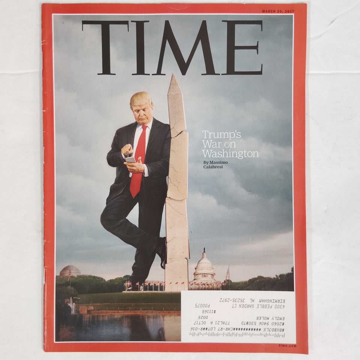 Time Magazine March 20, 2017 Trump's War on Washington Trump Cover
