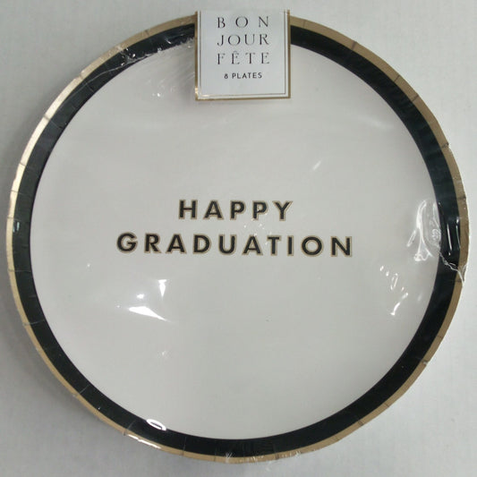 Happy Graduation 8 inch Snack Plates – 8ct – Bonjour Fete