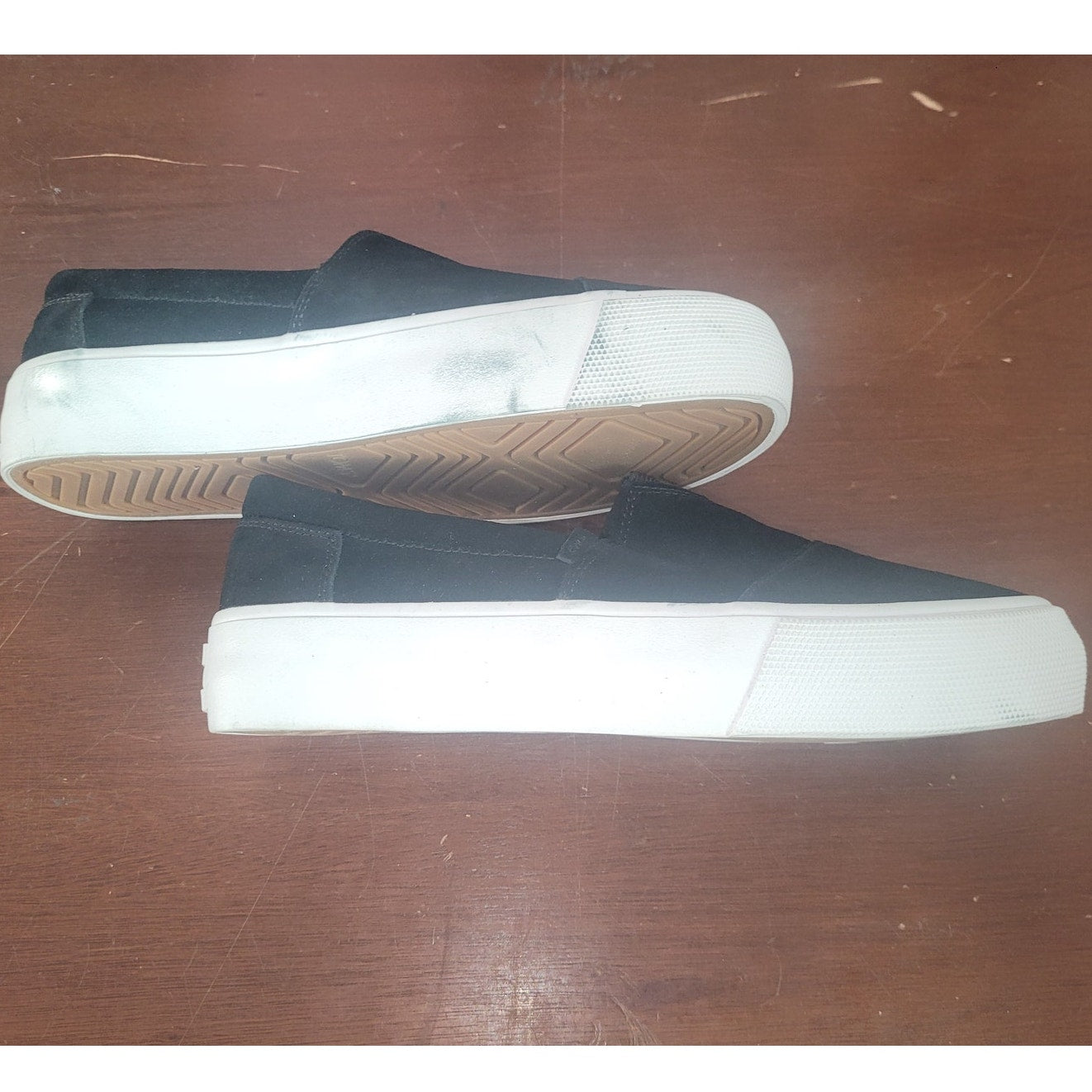 TOMS Women’s Fenix Platform Slip-On Sneaker – Black Suede, Size 8