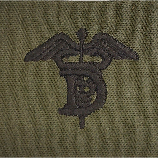 US Army Medical Corps Subdued Patch Vietnam Era OD Green Twill 4" × 2"
