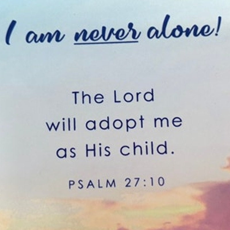 Christian Scripture Fridge Magnet Psalm 27:10 I Am Never Alone Hand of Hope 3.5"