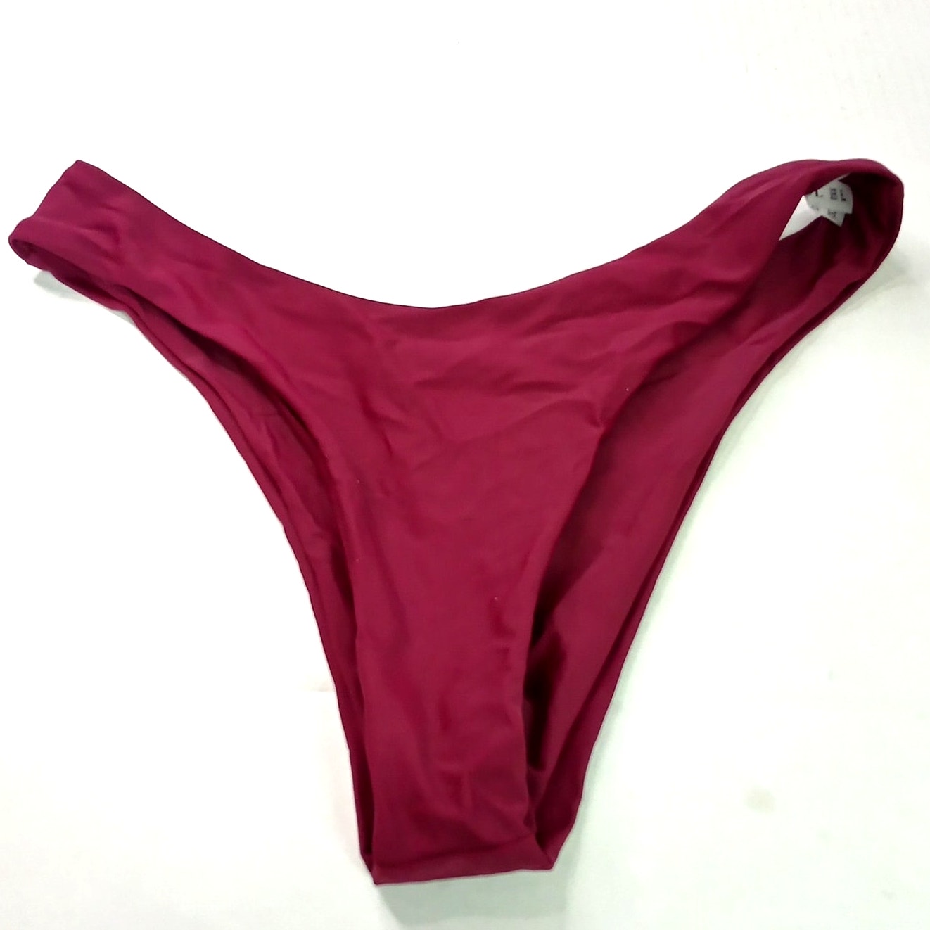 Zaful Wine Red High Cut Brazilian Bikini Bottoms Women’s Swimwear, Small (US 4)