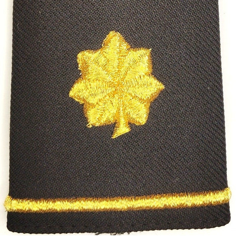 US Army AGSU Major O‑4 Shoulder Mark Men’s Gold on Black Single Replacement