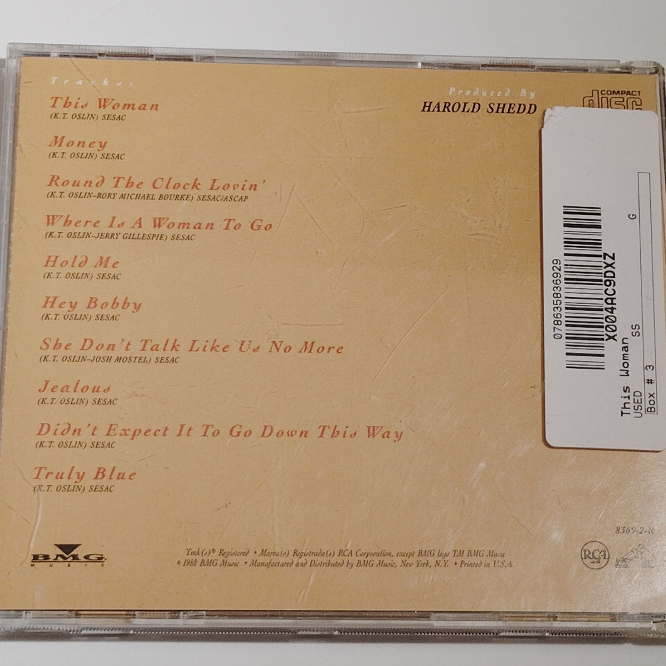 K.T. Oslin This Woman CD Country Album 1987 Classic Hits