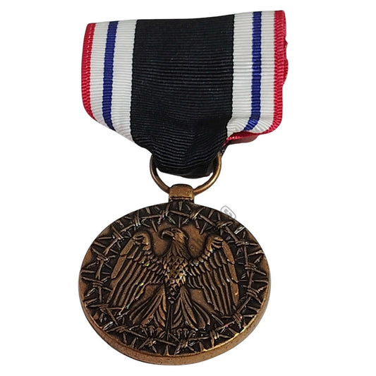 P.O.W. Service Medal w/ Pinback, 1-1/4"D Medal x 2-3/4"H Overall