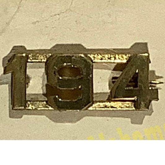 Early/Mid 1900s Brass C-Clasp Number "194" Collar Device 3/8"H Hat / Lapel Pin