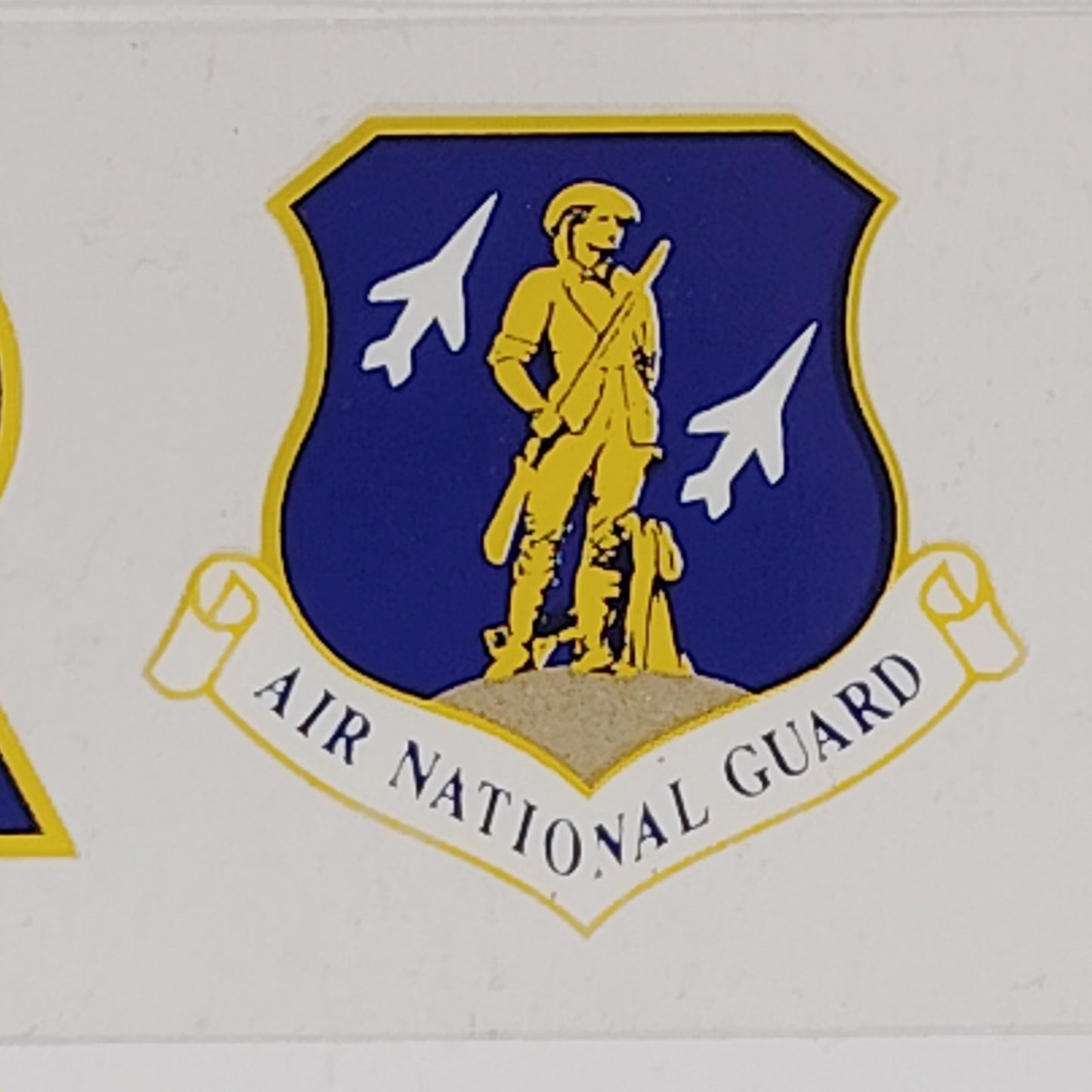 Air National Guard Rear Window Vinyl Decal – 16.5" x 1.75" – Blue/Yellow w/ COA