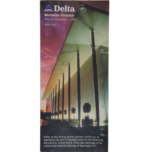 Delta Air Lines Timetable – Dec 1, 2002 – JFK Center Cover – 168 Pages