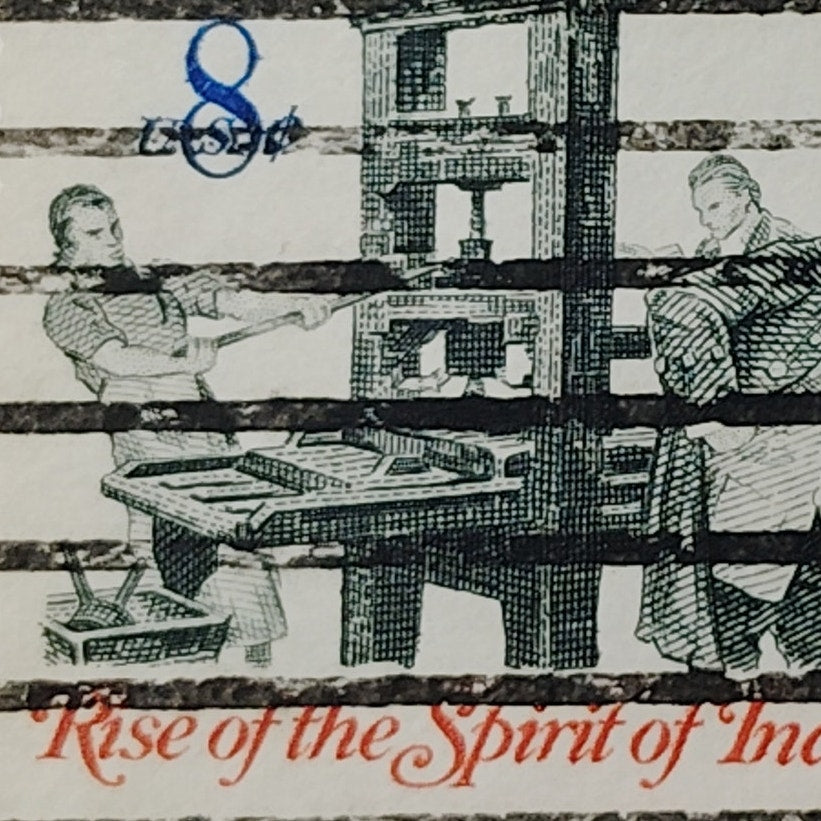 1973 US Postage Stamp Scott #1476 8c Spirit of Independence Printer Canceled