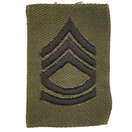 US Army SFC E‑7 Rank Patch Subdued ODG 1‑1/4" × 1‑3/4" TE Cap Device