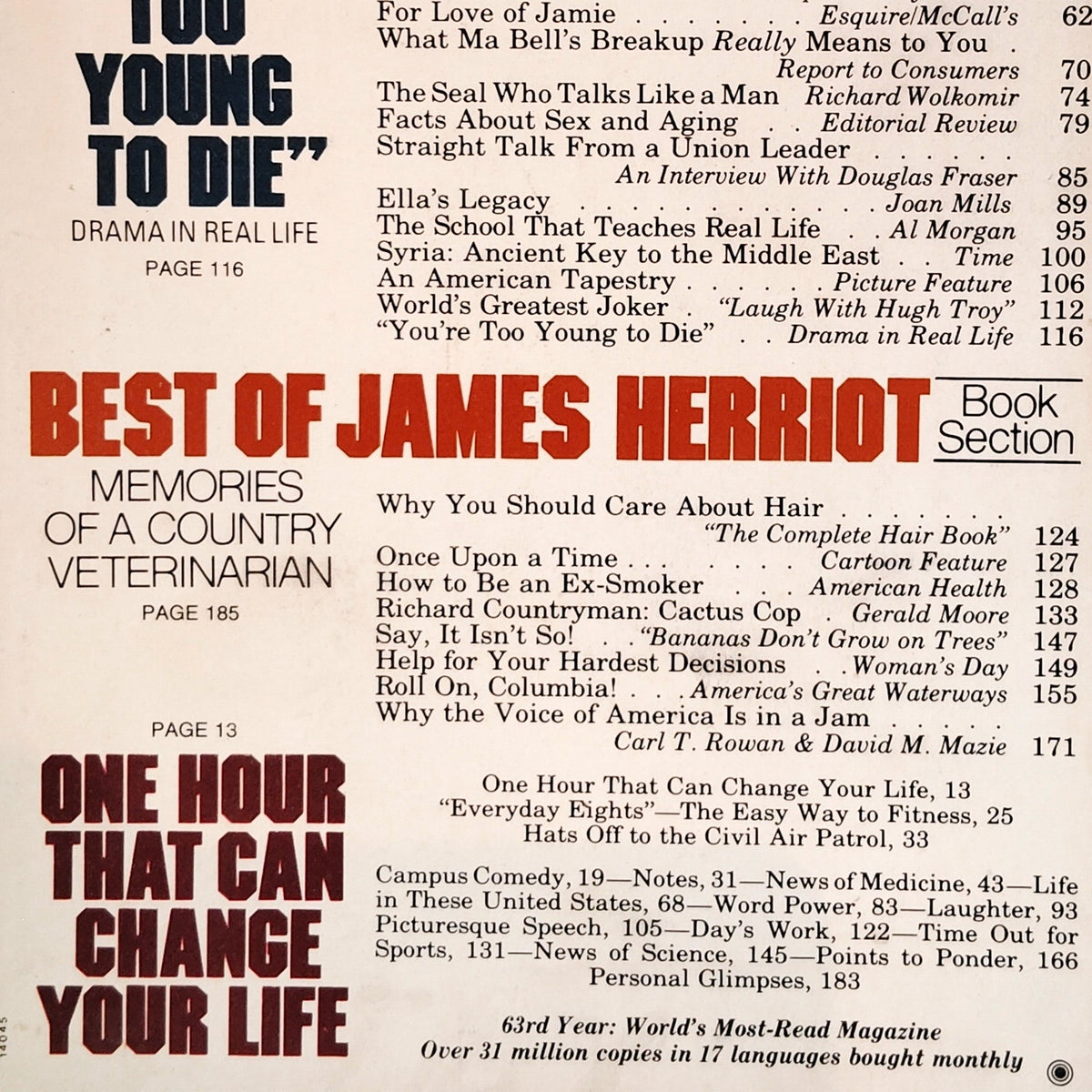 Reader's Digest March 1984 Magazine Back Issue - Best of James Herriot