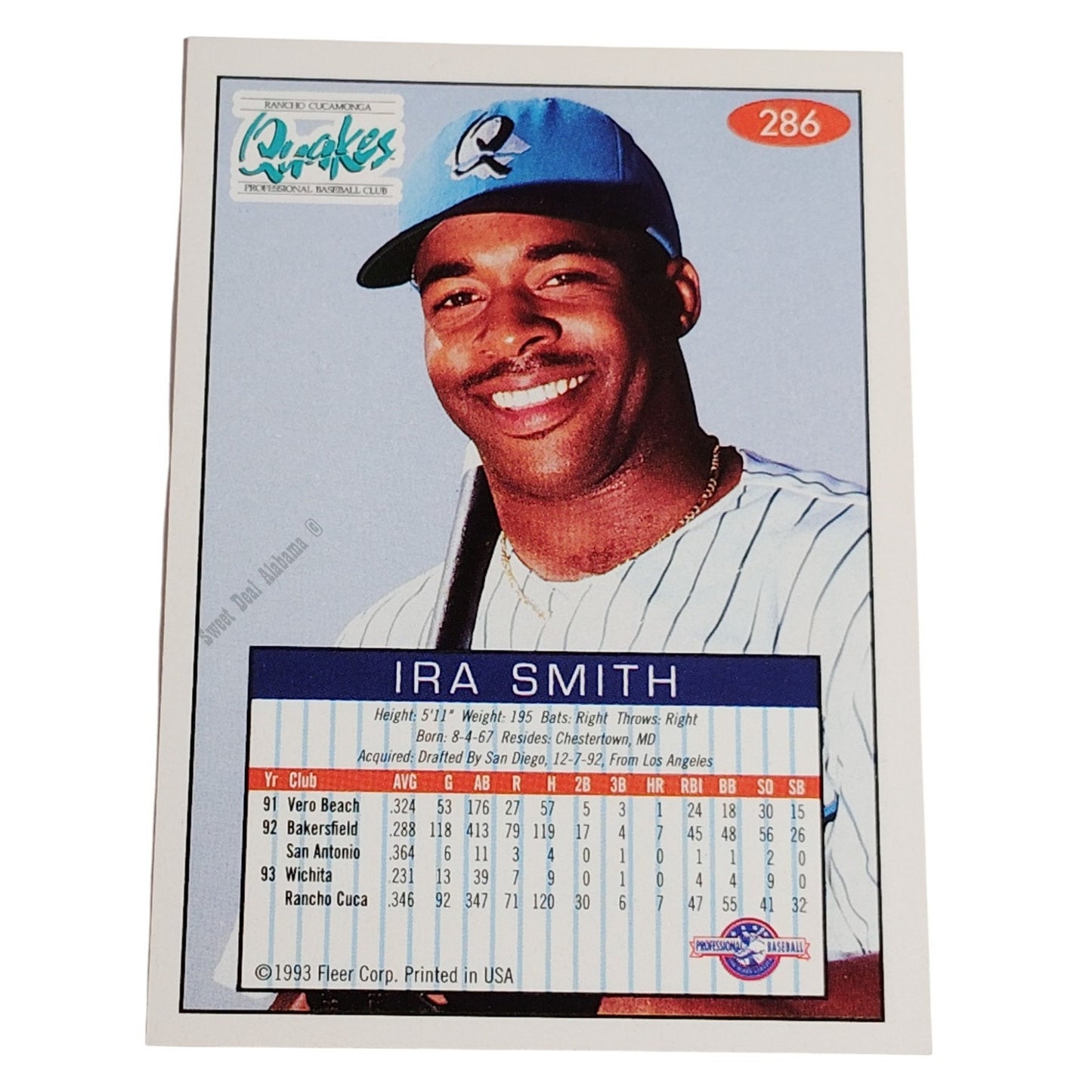 Ira Smith, Rancho Cucamonga Quakes, #286, 93-94 Fleer Excel Minor Leagues