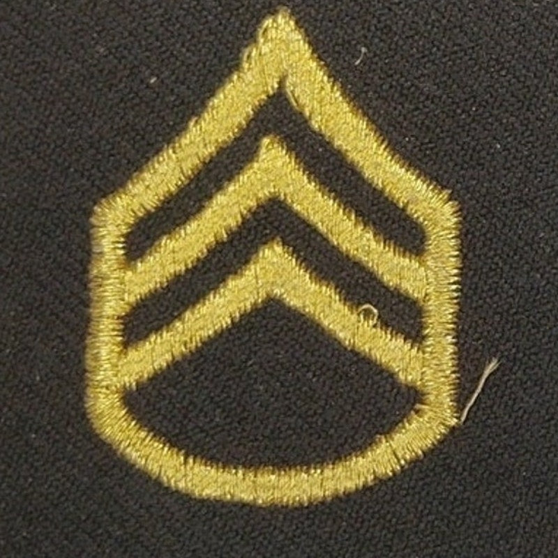 US Army Staff Sergeant E‑6 Shoulder Marks Gold on Black Small (Female) Pair