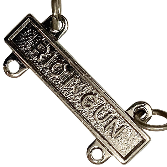 Military Qualification Bar, Riot Gun, Silver Text and Background 1/2"H x 1"W
