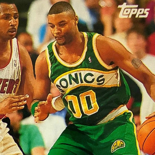 Benoit Benjamin, Seattle Supersonics, 1992 Topps Collector's Card 161, EXC