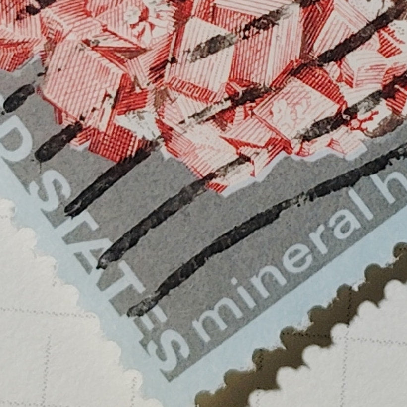 1974 US Postage Stamp Scott #1541 10c Mineral Heritage Rhodochrosite Canceled