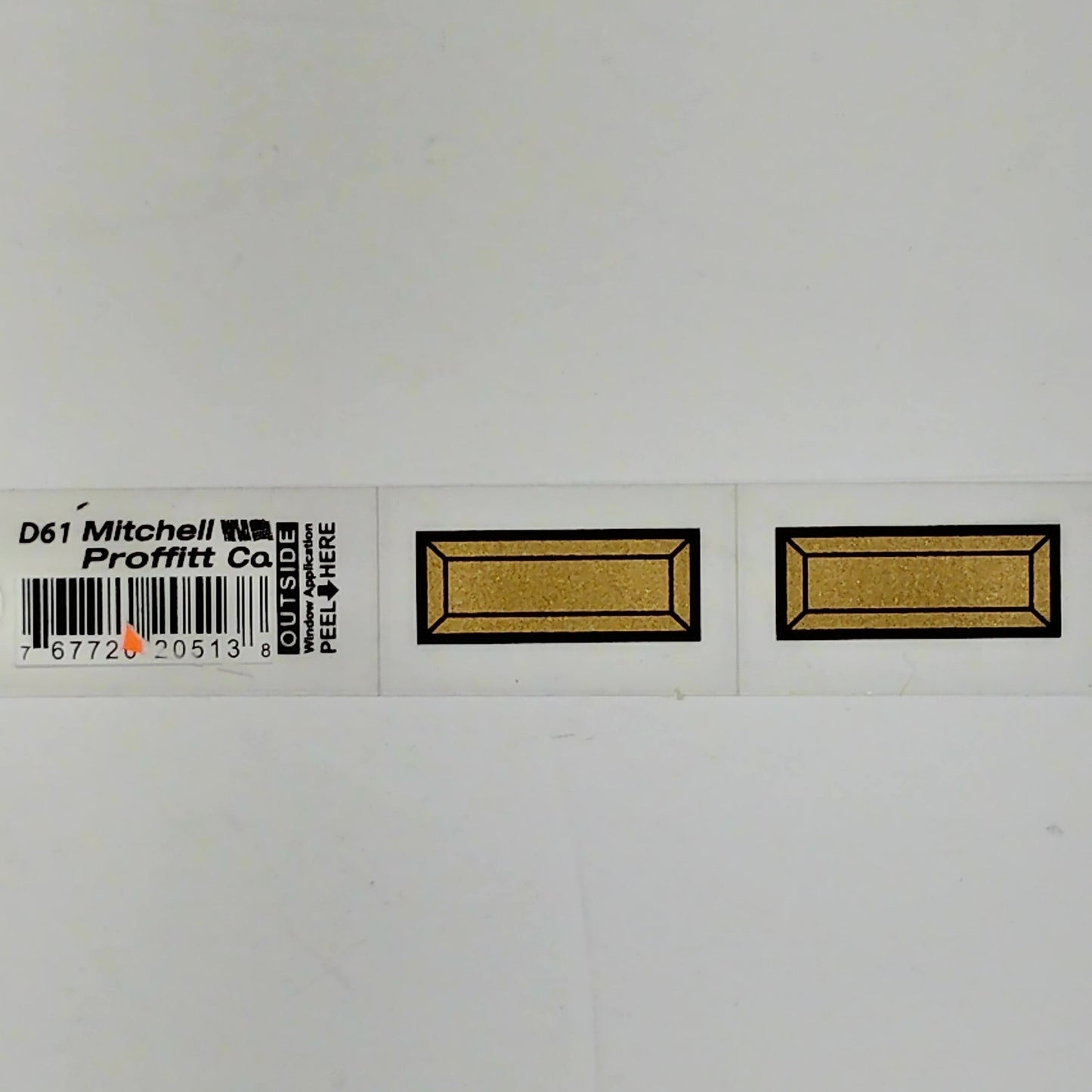 O-1 Officer Rank Decal Set, 2nd Lt 1.375" x 0.4375" Each, Gold Bar, All Services
