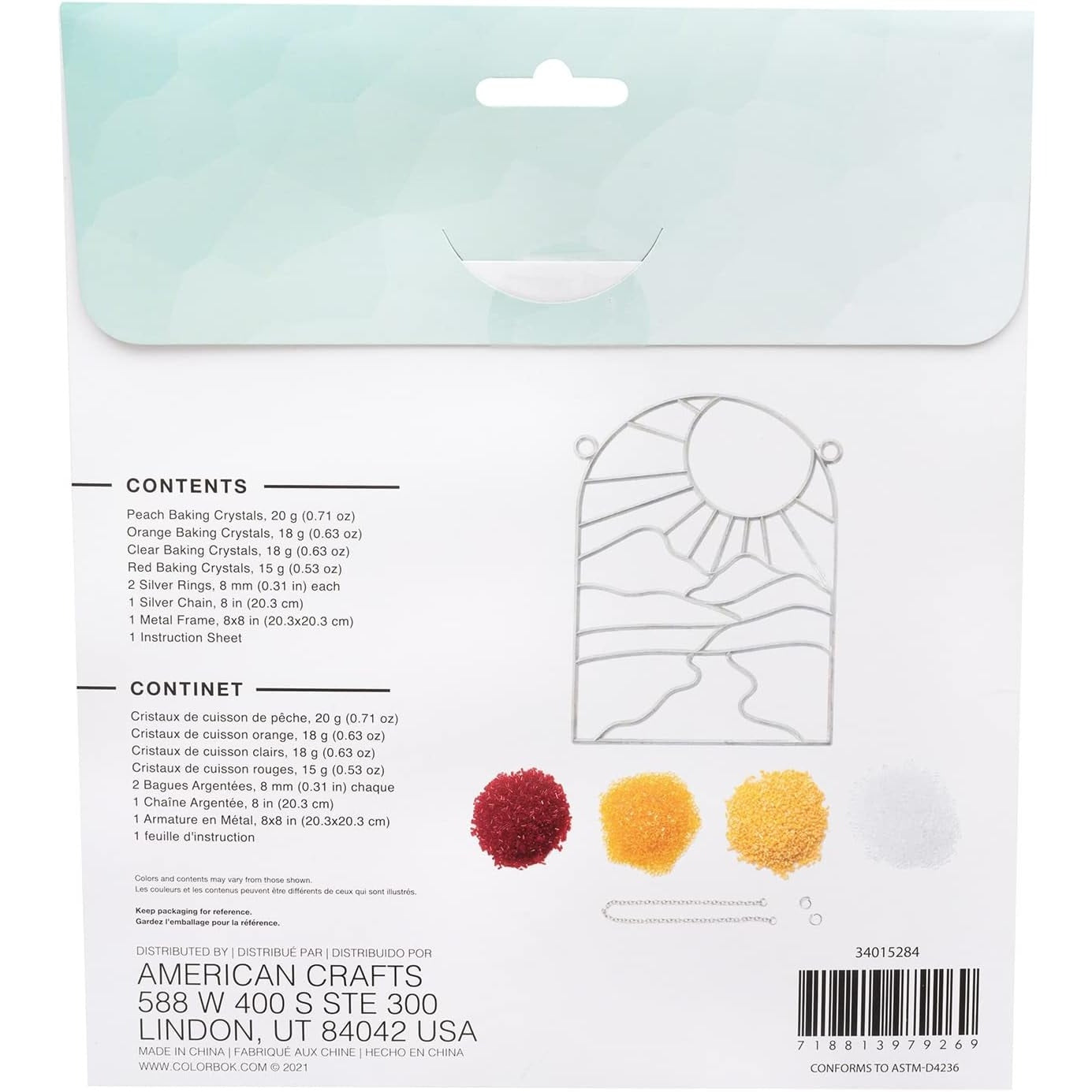 Colorbok MAKEIT & BAKEIT Sunset Suncatcher Kit – Stained Glass Style