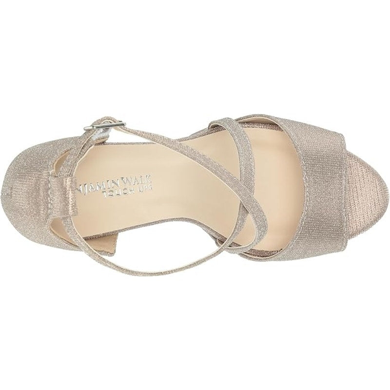 Touch Ups Chloe Women’s Sandal – Size 6, Champagne, 4-1/4" Heel