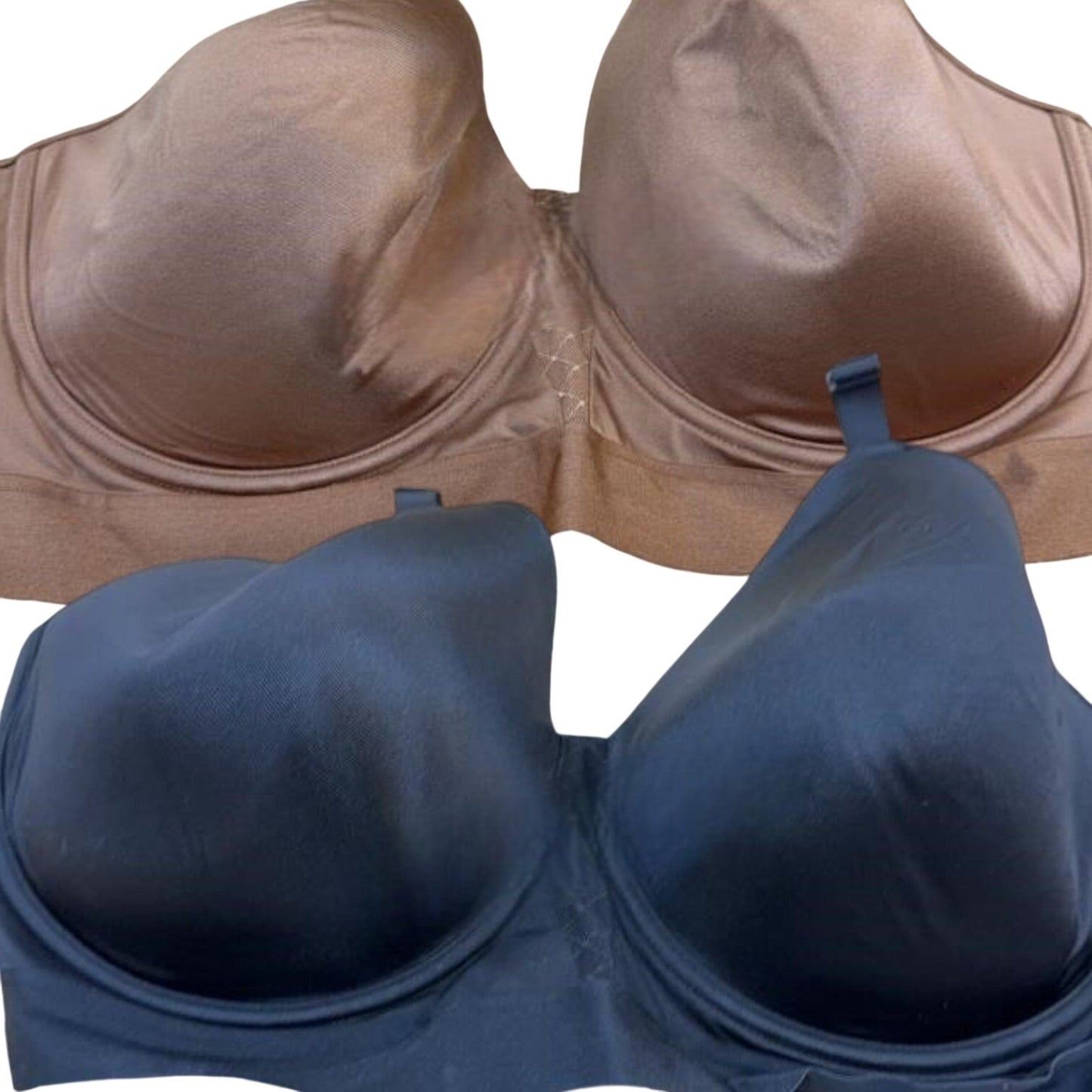 Bali One Smooth U Bounce Control Underwire Bra, 2 Pk, Cinnamon/Black, 44DDD, 44F