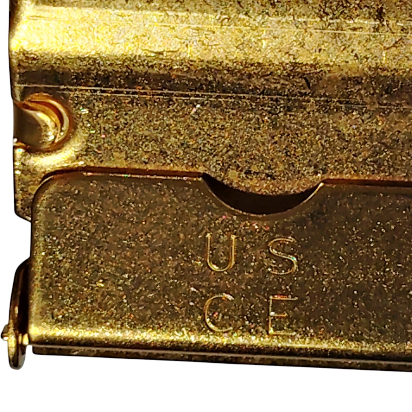 2012 Creative Edge Brass Belt Buckle – 1-5/16" Fits 1¼" Web Belts, Stamped US CE