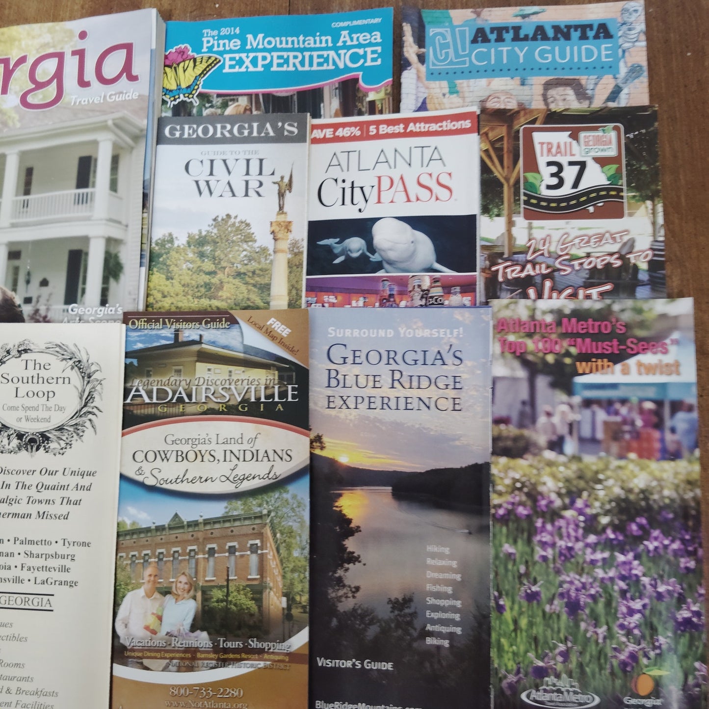 2014 Georgia Travel Guides & Brochures Lot - 11 Vintage Tourism Ephemera Pieces
