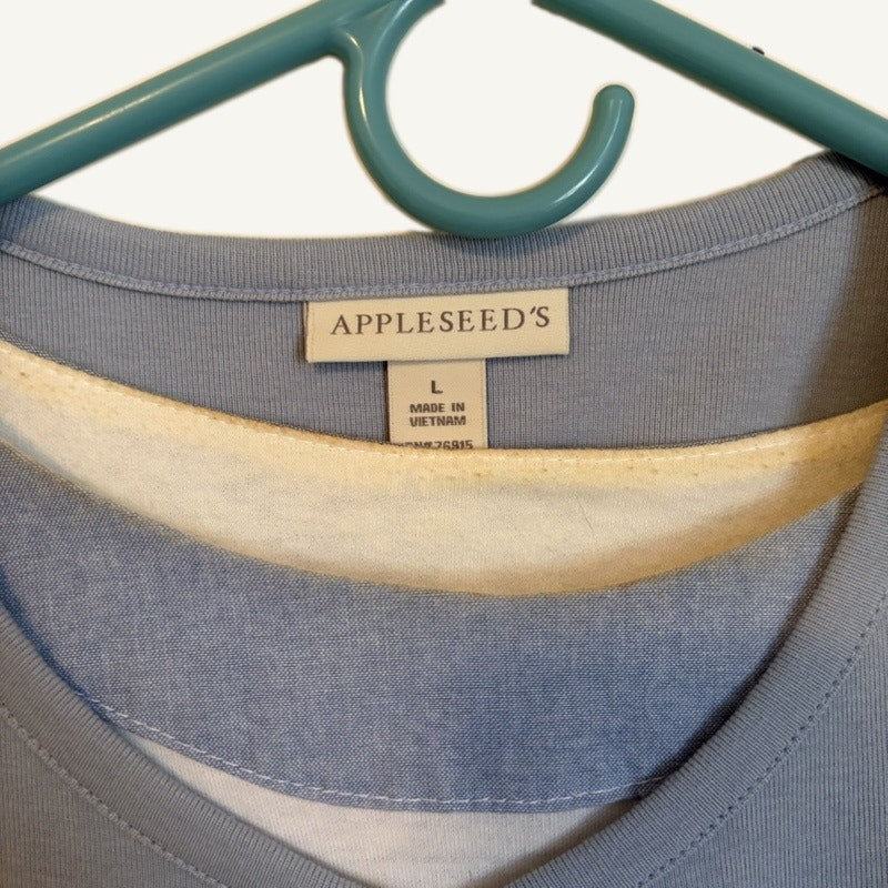 Appleseed's BFA Classics 3-Piece Lounge Set L Blue Floral Cardigan & Pants