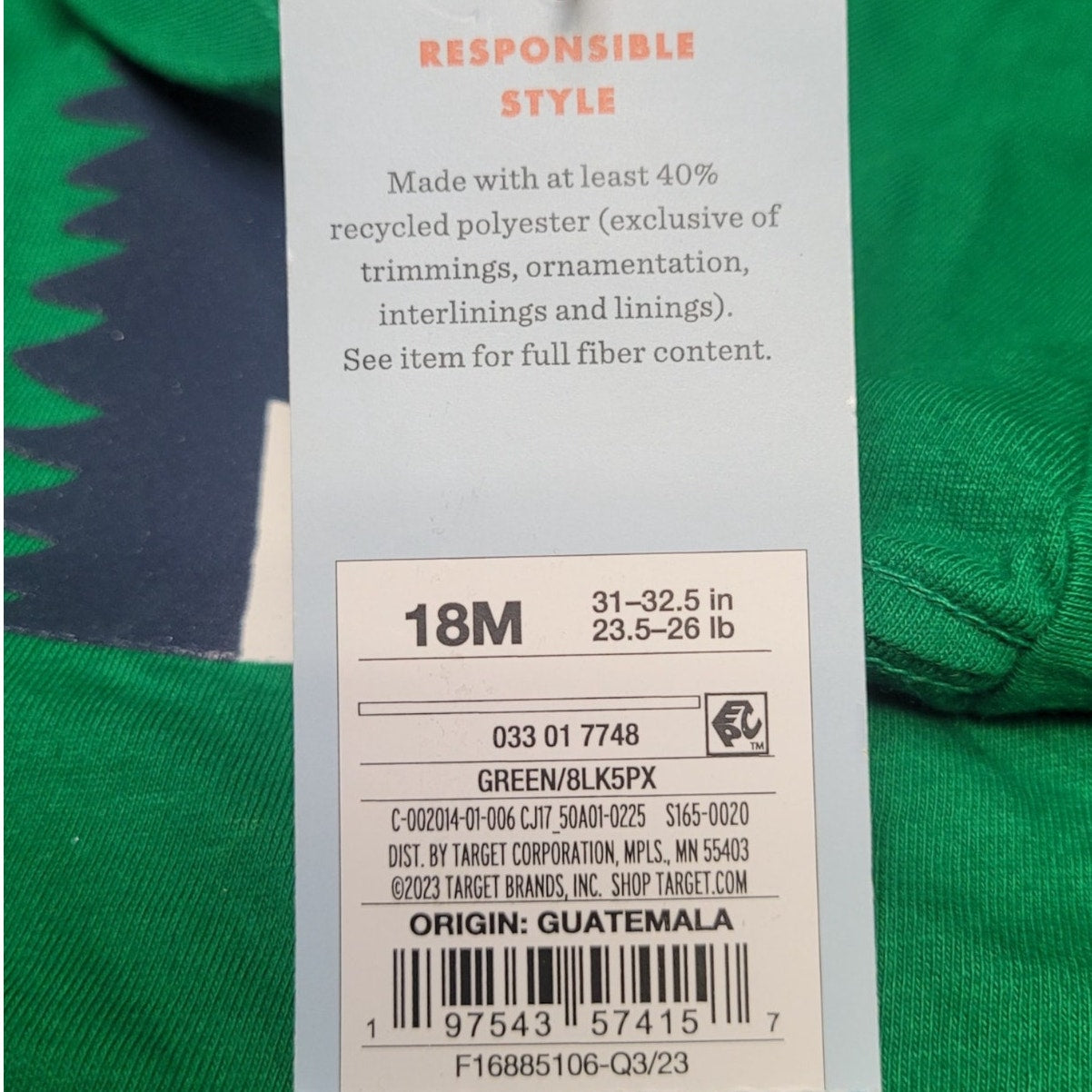 Toddler Boys' Long Sleeve Zebra Graphic T-Shirt - Cat & Jack Green 18M