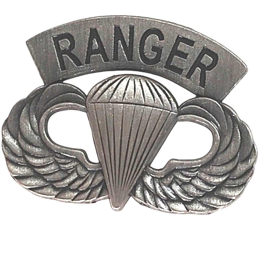 U.S. Army Airborne Ranger Paratrooper Wings Novelty Pin Silver Tone 1‑1/4" × 1"