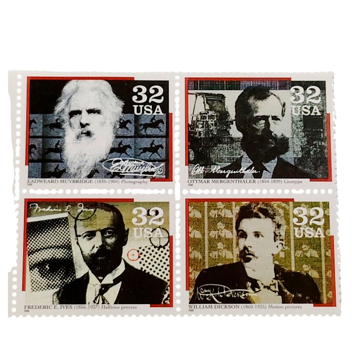 Block of 4 – 1996 USA 32¢ Pioneers of Communication MNH Scott 3064a Set