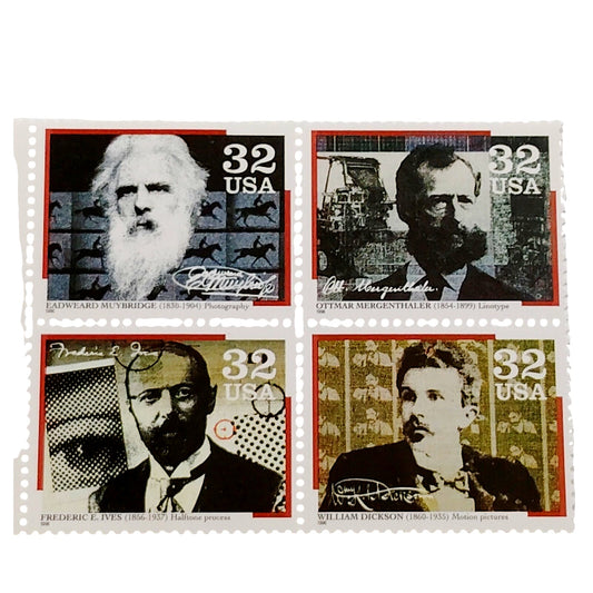 Block of 4 – 1996 USA 32¢ Pioneers of Communication MNH Scott 3064a Set