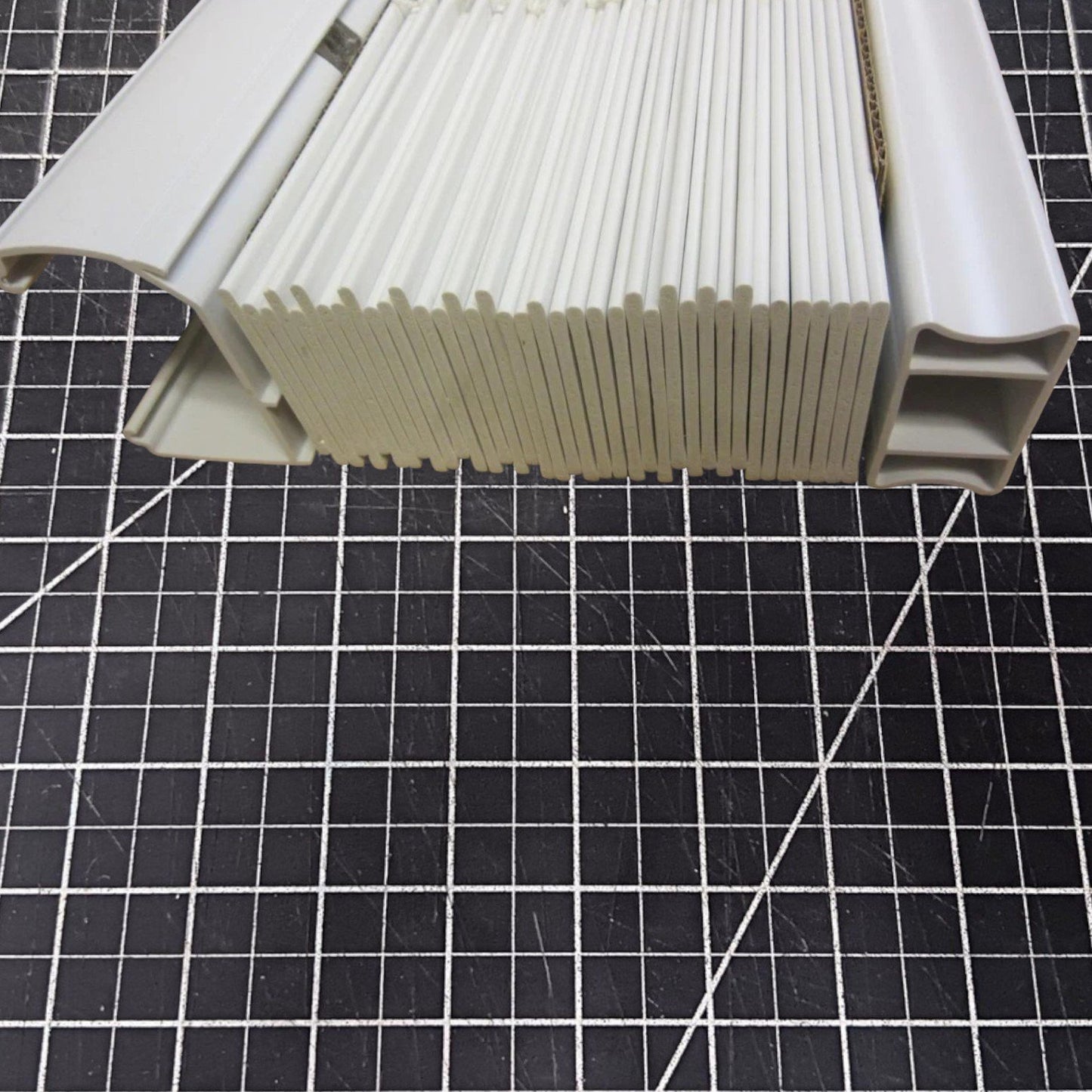 White Cordless Faux Wood Blinds – 2" Slats – 72" W x 64" L – Room Darkening