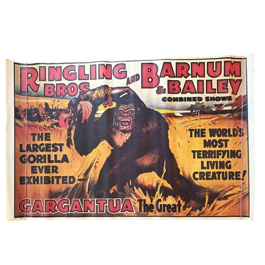 Vintage 1938 Ringling Bros. Barnum & Bailey "Gargantua the Great" Circus Poster