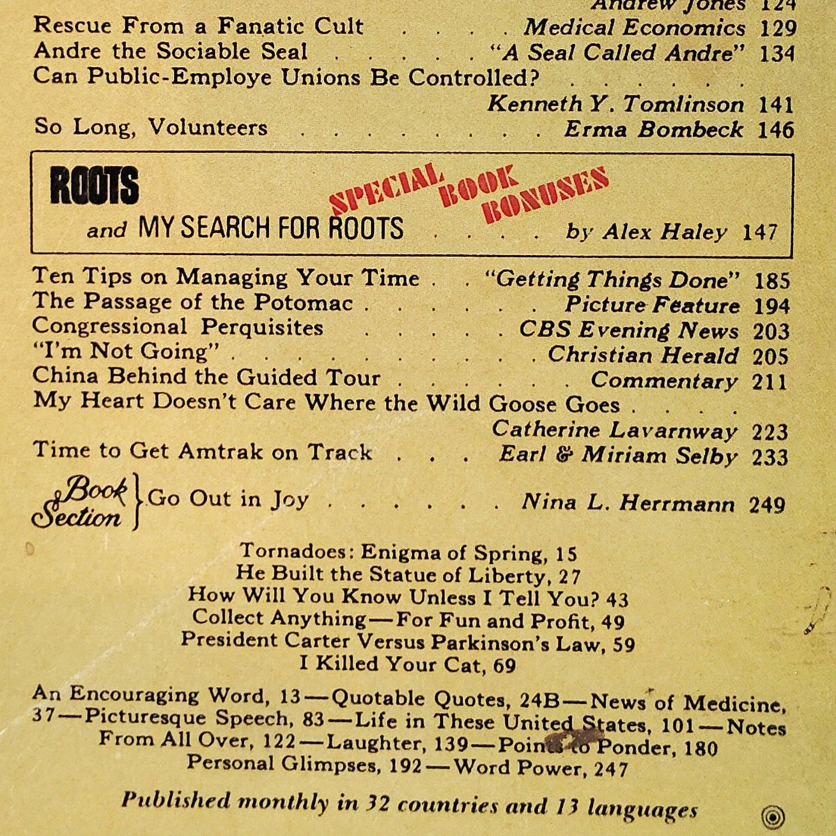 Reader's Digest April 1977 - Alex Haley's Roots Excerpt, Vintage Magazine