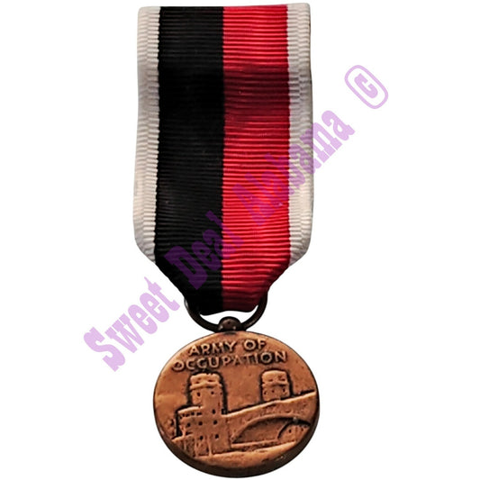 Army of Occupation Mini Medal (3/4"D) Ribbon (3/4"W) Overall 2-1/4"H