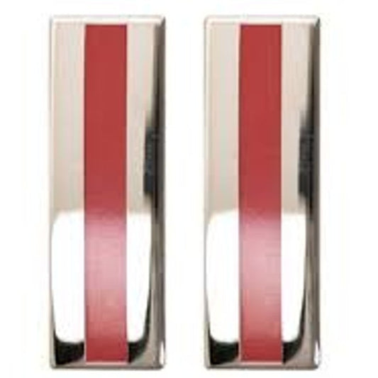 1 Set USMC WO5 Collar Devices – Red Stripe Bar – 1‑1/8" × 5/16" – Pair