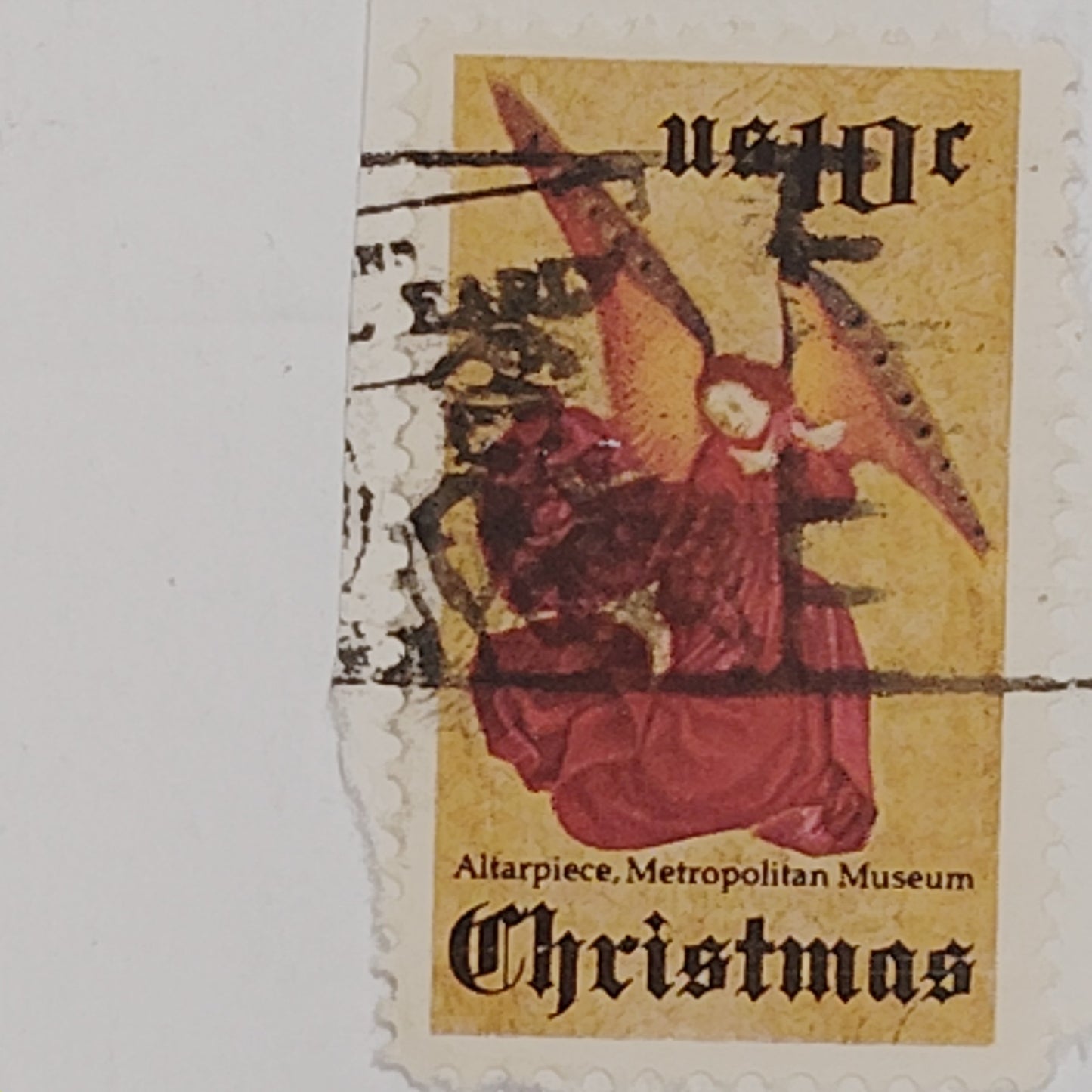 1974 Angel with Trumpet – 7 Used 10¢ USPS Christmas Stamp – Melozzo da Forlì