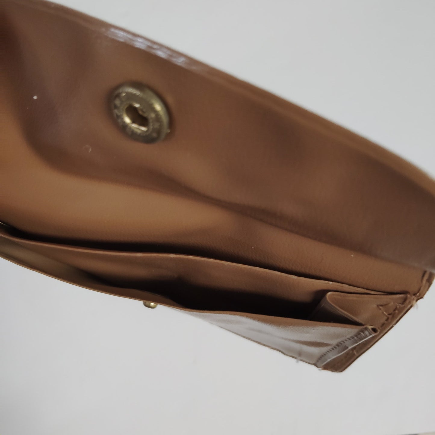 VTG Tan Faux Leather Organizer Pouch Set Ambassador Design Checkbook & Sm. Case