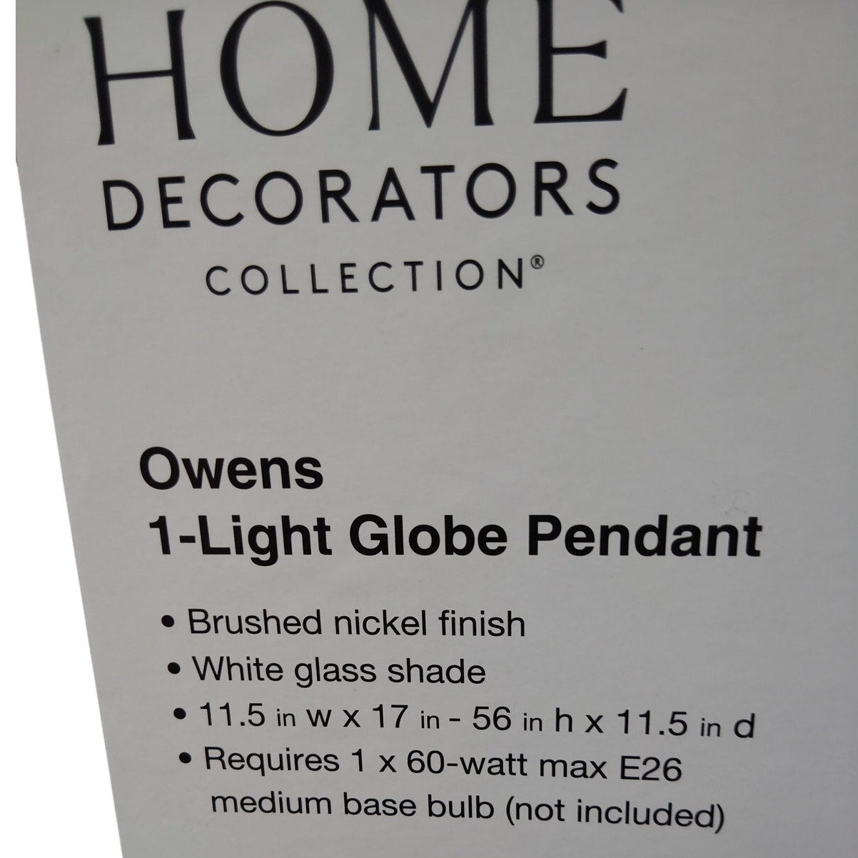 Owens 1-Light Brushed Nickel Globe Pendant Light Fixture with Frosted Glass Shade – Model BAL-609-BN-1LPD