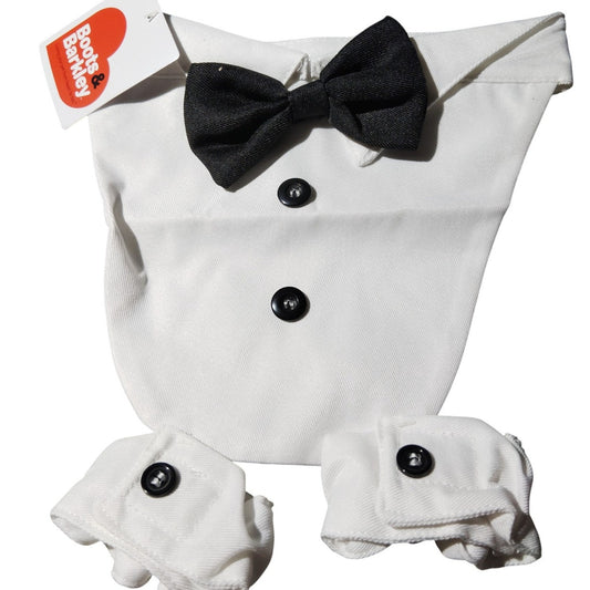 Wedding Collection Dog and Cat Suit White XXS/XS (Neck 6–10") 3-Piece Set